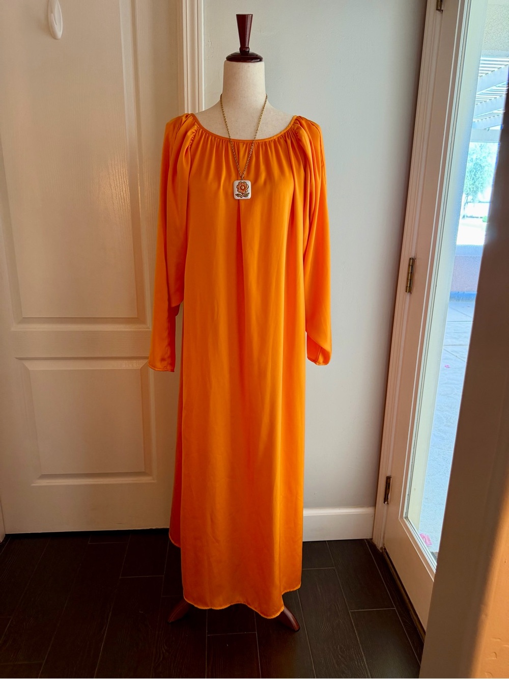H&M Orange Long Sleeve Maxi Dress
